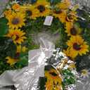 Front Door Wreath Sunflowers and Daisies, 20" Spring Wreaths for Front Door, Wreaths for Front Door w/Long Door Hook, Optional Reversible Welcome and Blessed Sign Spring Wreath, Front Door Decor