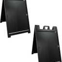 Black 2-Pack of Plasticade Signicade Deluxe A-Frame Sidewalk Curb Sign Portable Folding Double-Sided Display with Quick-Change System
