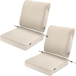SUNROX 2 Pack Outdoor Chair Cushions Waterproof & FadeShield Patio Furniture Cushions, All-Weather Quick-Dry Deep Seat Cushions with DryMesh Drainage Replacement Cushions for Sofa Couch 23x25 Inch