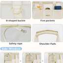 ONECUTE Dog Purse Carrier for Small Dogs Rabbit cat with Large Pockets, Cotton Bag, Dog Carrier Soft Sided, Collapsible Travel Puppy Carrier (Beige Breathable, 13.6" L x 6.5" W x 10.0" H)