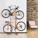 CXWXC 2-/4-Bike Storage Rack with Basket - Indoor Bike Rack for Garage/Apartment - Road Mountain and Hybrid Bike Garage & Home