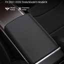 BASENOR Tesla Model S Model X Center Console Cover Non-Slip TPE Armrest Cover [No Logo] Protector Armrest [Proprietary Design] 2021-2026 Tesla Interior Accessories Black
