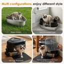 Stainless Steel XXL Corner Cat Litter Box with Lid, Enclosed Hidden Space Saving Design, High Sided Cat Toilet Covered Litter Pan for Large Cats, Black