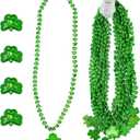 12 Pcs St Patricks Day Beads Necklace Bulk Green Shamrock Beads for Irish Party Favors & Supplies, Costume Accessories by 4E's Novelty