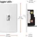 Lutron Toggler LED+ Dimmer Switch for Dimmable LED, Halogen and Incandescent Bulbs, 150 Watt, Single-Pole or 3-Way, TGCL-153PH-LA, Light Almond