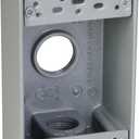 TayMac SB375S Weatherproof Box, 1-Gang, (3) 3/4-Inch Outlets, Gray