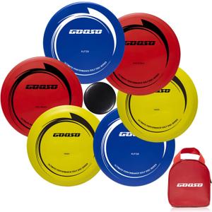 GOOSO Disc Golf Set - Driver, Mid-Range and Putter Discs with Disc Golf Bag for Outdoor and Backyard, Comfortable Plastic, 6 Pack