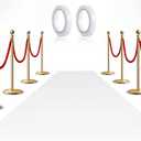 Preboun 3.9 x 60 ft Carpet Runner for Party Felt Runway Rug Runner Rug with Carpet Tape for Halloween Wedding Christmas Xmas Thanksgiving Outdoor Accessories Wedding Party Hallway (White)
