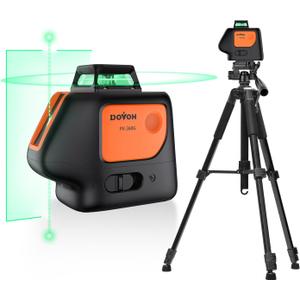 DOVOH Plumb Dot Laser Level with Tripod : Point Laser Level 360 Self Leveling DIY Green Rechargeable, Entry Level, PV-360G-KIT