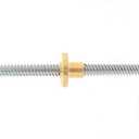 350mm T8 Tr8x8 Lead Screw and Brass Nut (Acme Thread, 2mm Pitch, 4 Starts, 8mm Lead) for 3D Printer Z Axis