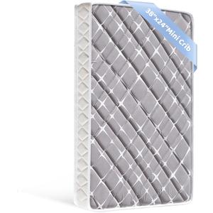 Mini Crib Mattress - 38x24x4 Inch- Dual Sided with Firm Support and Comfort Foam- Breathable, Quiet and Odorless, Fits Most Mini Cribs (Does Not Fit Playard or Standard Crib)