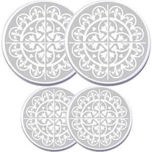 Electric Stove Burner Covers  Protect Stovetop  Set of 4, 10 and 8 inches - Grey Tile