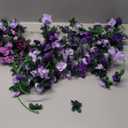 5Pcs 82 FT Artificial Purple Rose Flower Garland, Faux Silk Rose FGarland, Purple Party Decorations, Lavender Flower Hanging Flower Vines for Backdrop Decoration Tea Party Wedding Birthday