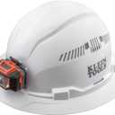 Klein Tools 60407 Hard Hat, Light, Vented Full Brim Style, Padded, Self-Wicking Odor-Resistant Sweatband, White