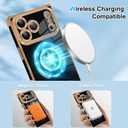 OOK Magnetic Case for iPhone 17 Pro Max 6.9 Inch [Wireless Charging Compatible] Soft TPU Heart Design Phone Cover with Screen Protector Shockproof Protection Slim Case for Women - Black (Black (NO Strap))