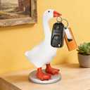 Magnetic Desk Goose Key Holder, 7.28 in Funny Home Desktop Decor Cute Goose Resin Statue Office Table Decor Housewarming Gifts for Mother Women and Men 1 Pack