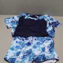 Idgreatim Girls Rashguard Swimsuit 2 Piece Short Sleeve Bathing Suit UPF 50+ Sun Proction Swimwear Size: 15-16 Years