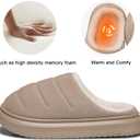 SHIBEVER Fuzzy Slippers Women Indoor: Memory Foam Warm House Shoes - Slip On Closed Toe Comfy Bedroom Slippers Women (6.5-7, 74-apricot)