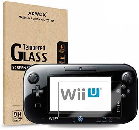 (Pack of 2) Tempered Glass Screen Protector for Nintendo Wii U, Akwox [0.3mm 2.5D High Definition 9H] Premium Clear Screen Protective Film for Nintendo Wii U