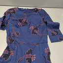 Simple Flavor Women's Floral Evening Flare Vintage Midi Dress 3/ 4 Sleeve (0658BL, S)