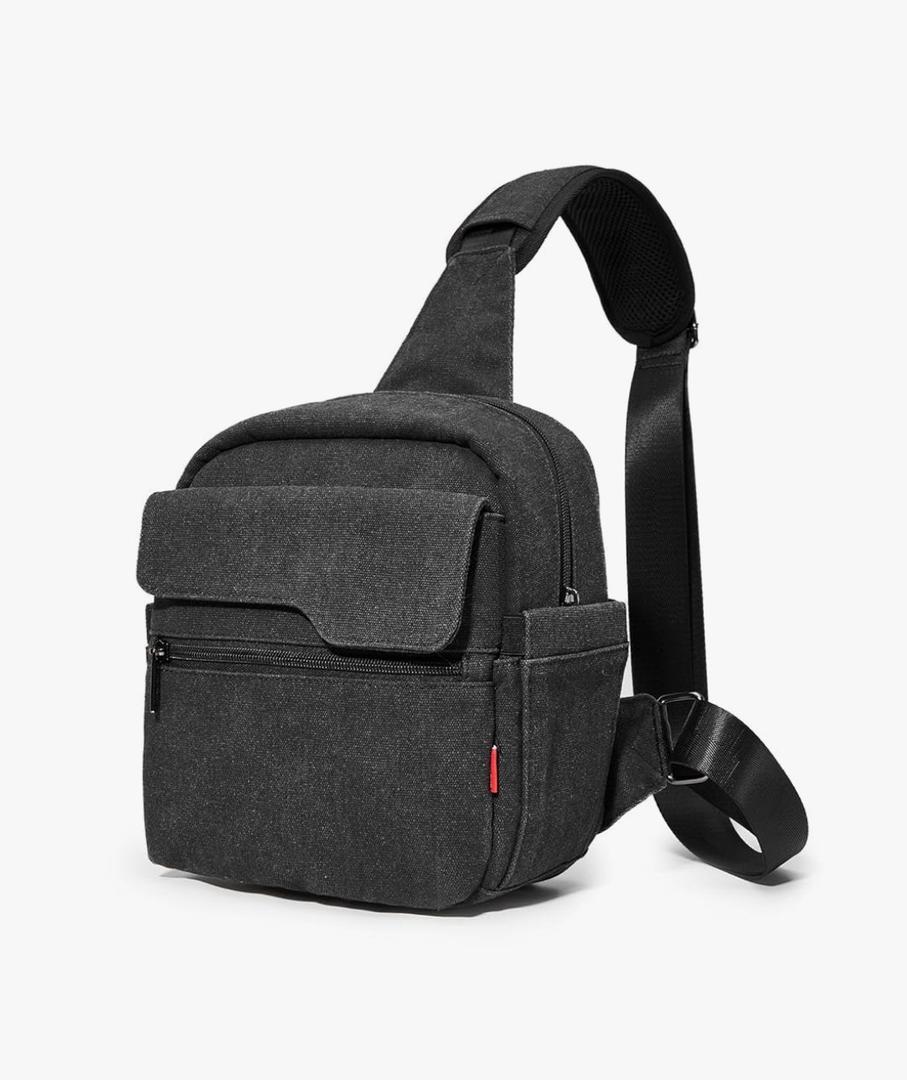 Cwatcun Camera Sling Bag Compact Small Camera Case, Waterproof Canvas Crossbody Camera Bag with Rain Cover, Travel Photography Bag for Canon, Nikon, Sony, Fuji DSLR/SLR/Mirrorless Cameras, Lens