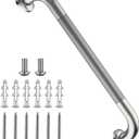 Shower Grab Bar 16 Inch, iHansee Brushed Nickel Bathroom Grab Bar w/Anti-Slip Knurled Grip, Stainless Steel Bath Safety Bars Support Handrail for Senior Elderly, Toilet Bathtub Balance Handle for Wall