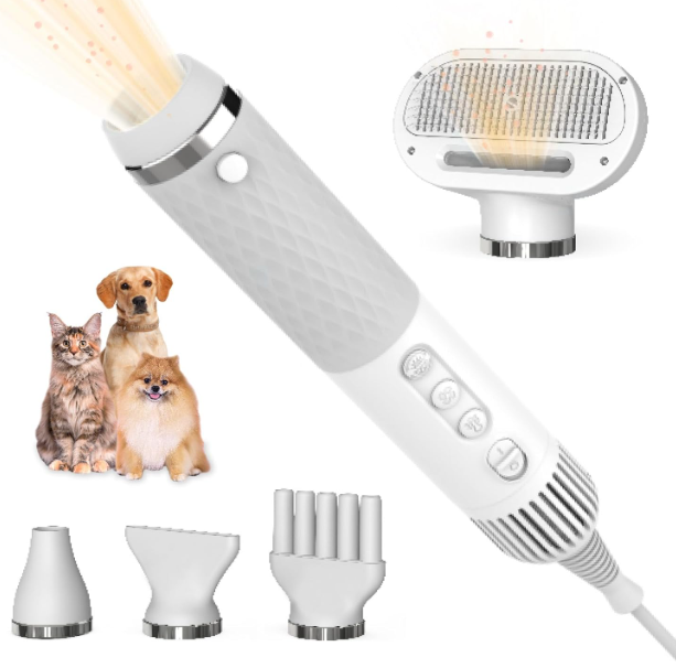 KUUBIA 5 in 1 Pet Hair Dryer - High Velocity Blow Dryer for Dogs and Cats | Portable, Quiet & NTC Smart Temperature Control