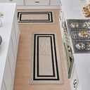 Nautica Runner Rug 2 Piece Set | Indoor Runners for Hallways and Entry Rugs| Non-Skid Entry and Kitchen Door Mat| Machine Washable Carpet Rugs | 26" x 45" & 26" x 60"| Double Border Natural Twist