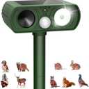 Upgraded Solar Ultrasonic Animal Repellent Outdoor, Deer Repellent Devices Squirrel Cat Raccoon Rabbit Dog Deterrent, Keep Rodent Chipmunk Away Motion Detection with Flash Light for Yard Garden Lawn