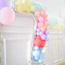 Skywin Large Numbers for Party Decor- 7, Big Numbers for Party Decorations 65 Inches (5.42 Feet) Mosaic Balloon Frame, Giant Number Eight Balloon Frame, Birthday Numbers(Silver) (Seven)