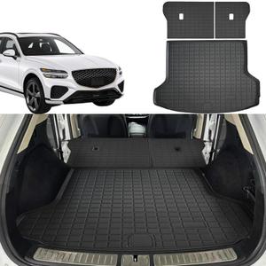 Cargo Liner Fits for Genesis GV70 2022-2024 2025 Trunk Liner All Weather Cargo Mat, Custom Fit TPE Anti-Slip Car Seat Back Protector Accessories (with Backseat Mat)