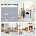 Washable Rug 9x12 Area Rugs: Modern Geometric Area Rug for Living Room Non-Slip Neutral Soft Carpet Low Pile Stain Resistant Indoor Rugs for Bedroom Nursery Dining Room Office (Light Blue, 9'X12')