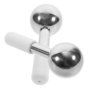 Hana Emi Ice Globes for Face Neck & Eyes, Unbreakable Stainless Steel Gua Sha, Facial Ice Globes for Puffiness, Wrinkles, Dark Circles, Steel (Set of 2)