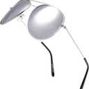 The Fresh Classic Metal Frame Mirror Lens Aviator Sunglasses with Gift Box (03s-silver)