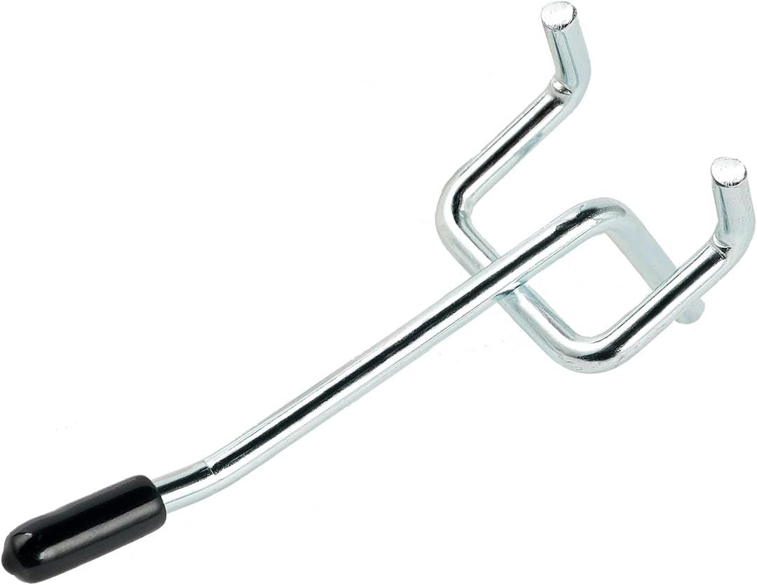 2 Inch 50-Pack,Sturdy and Durable L Shape Galvanized Metal suitbale for 1/4 and 1/8 Pegboard Hooks with Rubber Tipped,Pegboard Hooks for Garage,Office,Kitchen,Store(Silver)
