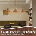 Oyisen Rusted Copper Kitchen Hanging Lights 8.2 Inch Industrial Lampshade Retro Farmhouse Pendant Light for Bedroom Barn and Bar Foyer Lighting Fixtures 2 Pack
