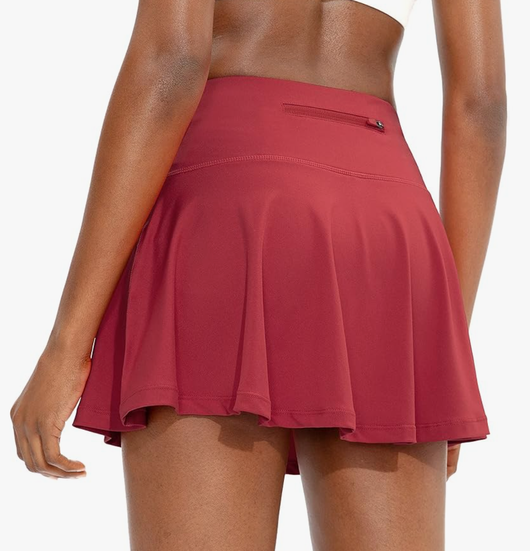 SANTINY Pleated Tennis Skirts for Women with Pockets Women's High Waisted Running Workout Athletic Golf Skorts Skirts