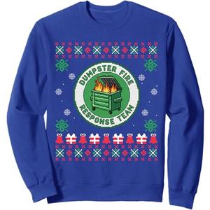 Dumpster Fire Response Team Chaos Ugly Sweater Cute Employee Sweatshirt 2XL