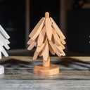 Wooden Trivets for Hot Dishes, Tree Trivet Set, Stackable Tree Coasters for Hot Dish, Pot, Bowl, Teapot, Includes 4 Trivets, 1 Stand, and 4 of Choice (Natural Wood)