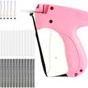 Stitch Gun for Clothes, Micro Handheld Tag Gun Quick Stitch Sewing Gun, Portable Quick Clothing Fixer Hemming Tool Includes 5 Needles and 3000 Black White Fasteners(Pink)