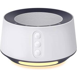 White Noise Sound Machine, Adjustable Baby Night Light for Sleeping,14 High Fidelity Sleep Machine Soundtracks,Timer and Memory Feature (White with Power Adapter)