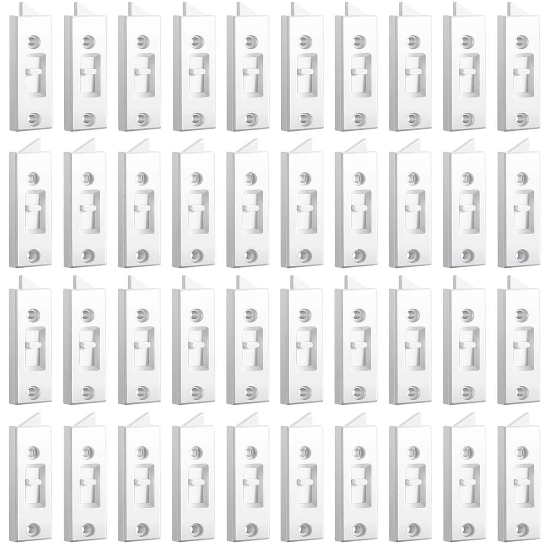Window Latch Locks Window Parts and Hardware Window Tilt Latch Plastic Construction, Spring Loaded, 2 Inch Hole Center Spacing Sliding Lock Replacement (White, 40 Pieces)