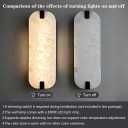 15.75" 2PCS Natural Marble Alabaster Wall Sconce Modern Hardwired Wall Light Fixture for Bedroom Marble Wall Sconce Natural Stone Material Wall Lamp for Stairs Suitable for Indoor Installation