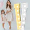 Pooqla 4 FT Marquee Light Up Letters, Cool White and Warm White Giant LED Sign Marquee Letter 4 Feet TallBig Mosaic Letter V for Balloons Birthday Party Anniversary Wedding Decorations