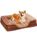 ZUNMOS 28" Medium Orthopedic Dog Bed for Medium Dogs with Non- Slip Bottom, Memory Foam Pet Bed, Dog Sofa with Machine-Washable Cover,Brown