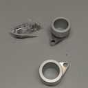 Flag Pole Rings, Aluminum Alloy Flagpole Rings 360 Rotating Anti Wrap Mounting Ring, Spinning Clips with Carabiner for 0.75-1.02 Inch Diameter- Pack of 2 (Matte Silver)