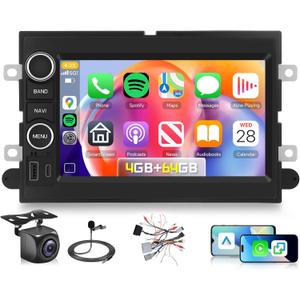 [ 4G+64G] Car Stereo for Ford F150 F250 F350 Focus Fusion Mustang Escape Montego with Wireless Carplay Android Auto, Driauto 7 Inch Double Din Touch Screen Radio with GPS WiFi Bluetooth FM DSP Camera