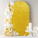 6.6FT Gold Arch Cover-Sequin Spandex Fitted Wedding Arch Cover Round Top Chiara Background Covers for Birthday Party Baby Shower Photo Arch Stand Decoration