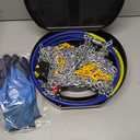 Snow-Chains Auto Fixing 1 Min Quick Fit Easy Installation Tire-Chains, Portable Reusable Universal Emergency Tire Traction Chain for Passenger Car, Pickup Trucks and SUV - Set of 2 (HKN-120)