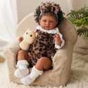BABESIDE Lifelike Reborn Baby Dolls Miya Black Girl- 20 Inch Soft Body Realistic-Newborn Handmade Real Life Baby Dolls with Clothes and Toy Gift for Kids Age 3+